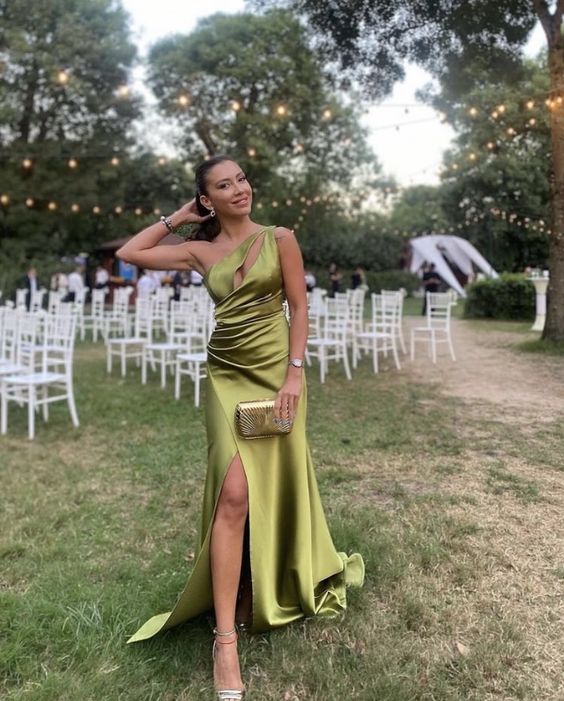 Sage Green Long Prom Dress Formal Evening Gowns