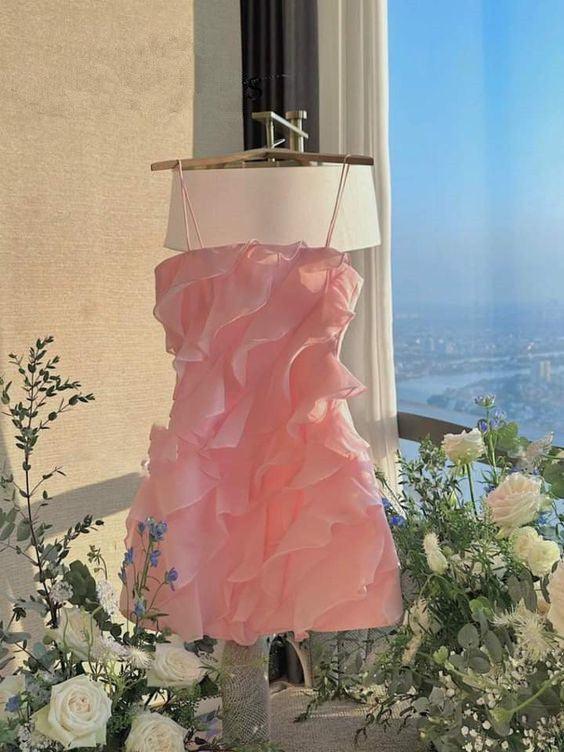 Pink Short Party Dress Lady Fashion Homecoming Gown