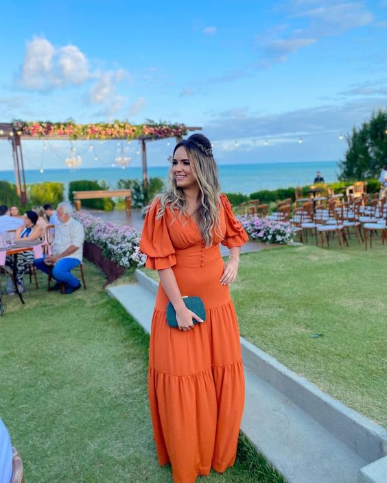 stunning evening dresses long orange elegant prom gown for women