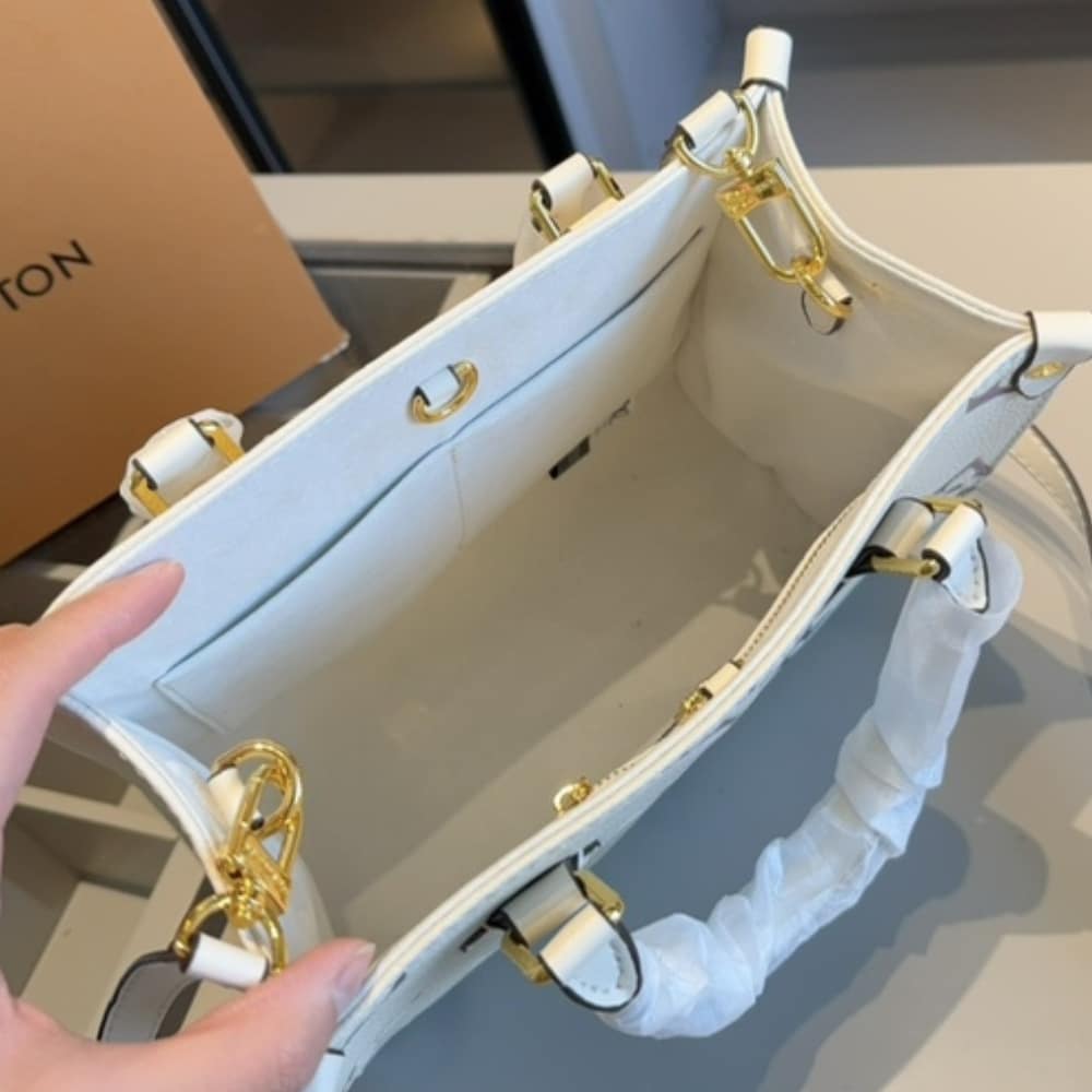 Louis Vuitton Onthego PM Dove White 25Cm