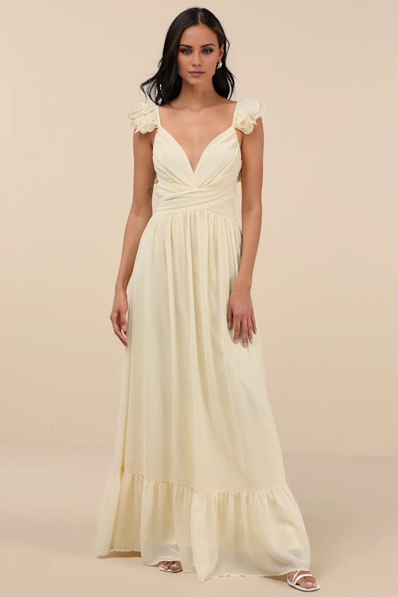 V collar off shoulder sleeveless backless back strap and floor length evening dress