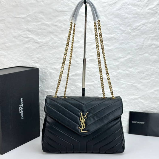 Saint Laurent Loulou Large In Matelassé Black 32Cm