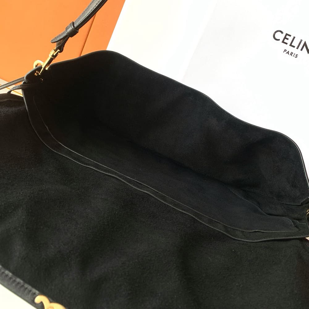 CELINE HALFMOON SOFT TRIOMPHE BAG IN SUPPLE SHINY LAMBSKIN(HIGH-END GRADE)