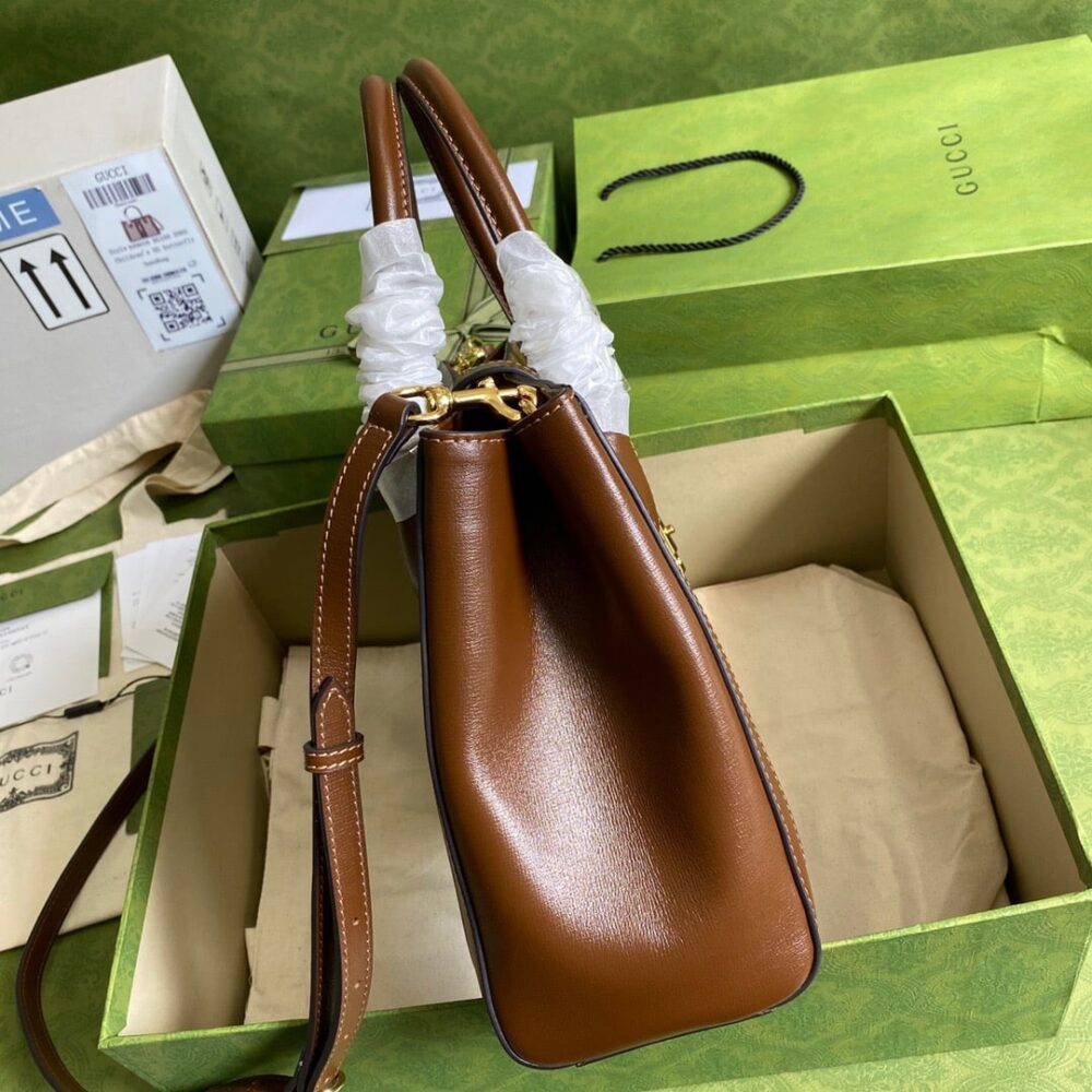Gucci Jackie 1961 Medium Tote Bag Brown 30Cm 649016 HUHHG 8565