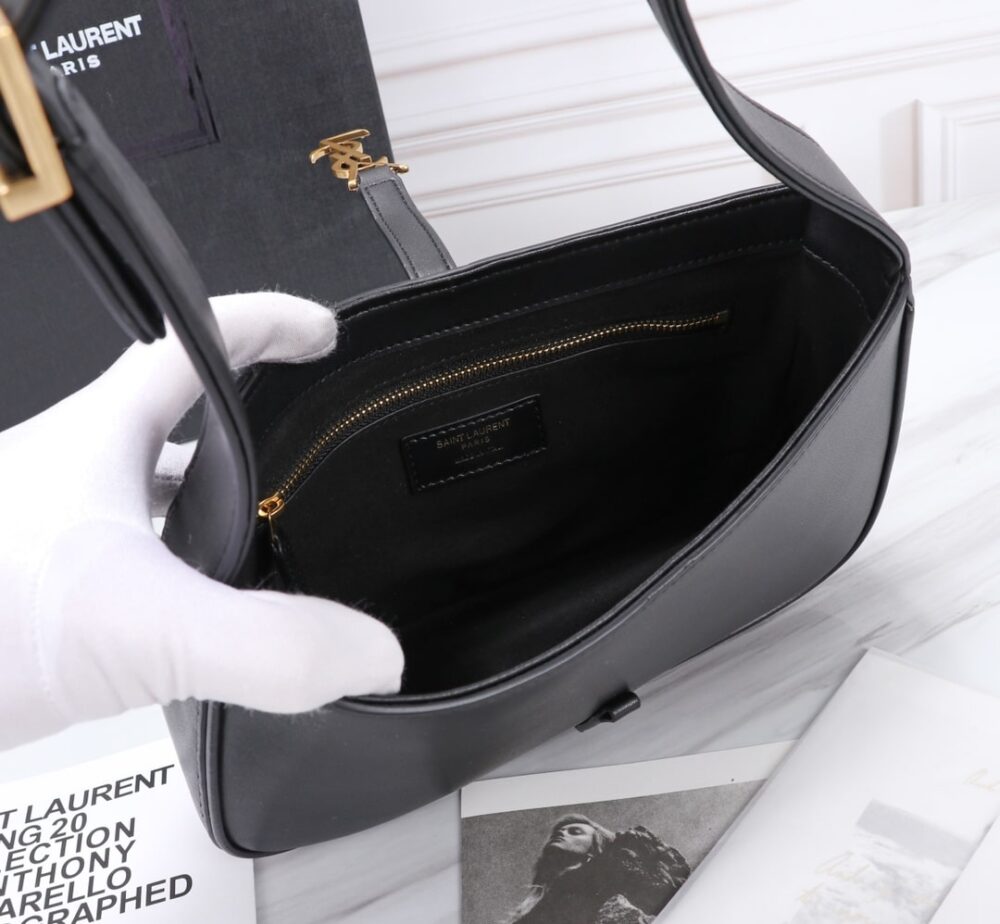 Saint Laurent Le 5 À 7 Hobo Bag In Smooth Black Gold 23Cm 6572282R20W1000