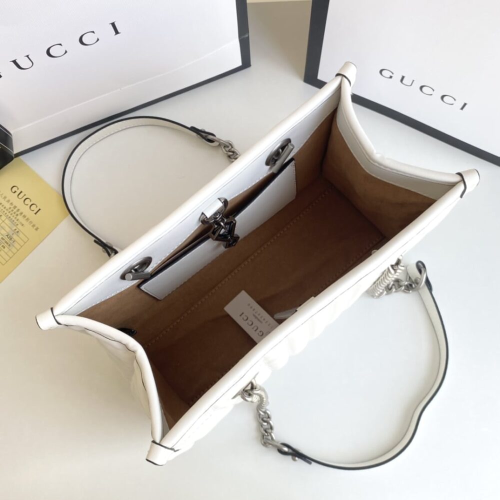 Gucci GG Marmont Small Tote Bag White 26Cm 681483 UM8BN 9022