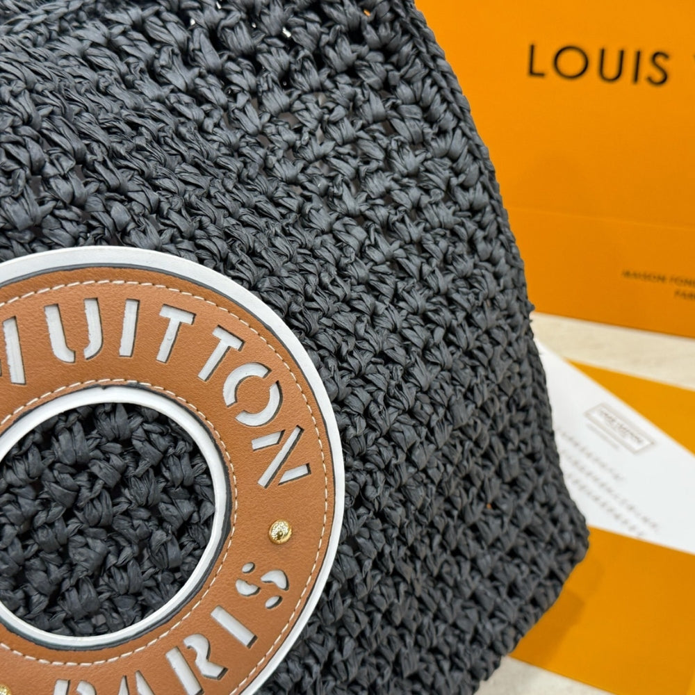 Louis Vuitton Onthego MM Raffia Black 37Cm
