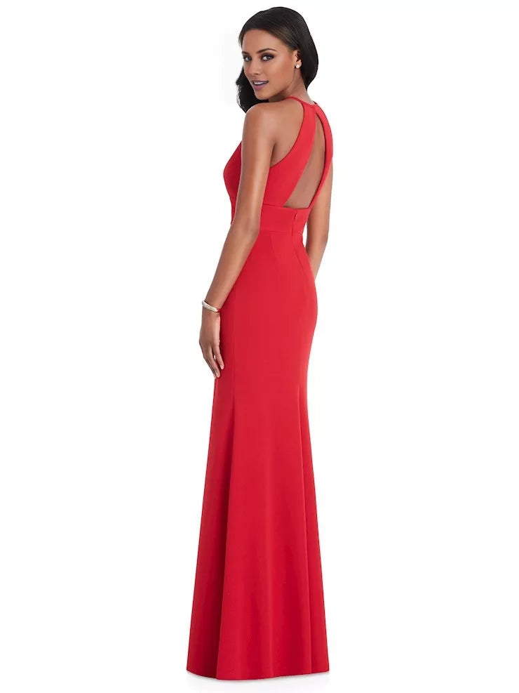 A-line round neckline off shoulder sleeveless backless and floor length Prom dress