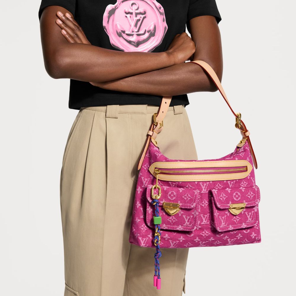 Louis Vuitton Baggy Fuchsia Denim 30Cm M28266