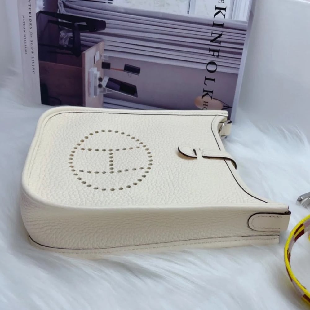 Hermes Evelyne Amazone Bag White 17cm