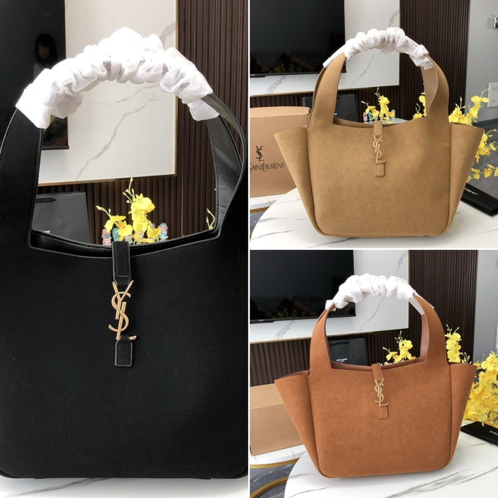 Saint Laurent Le 5 À 7 Bea In Suede Black 55Cm