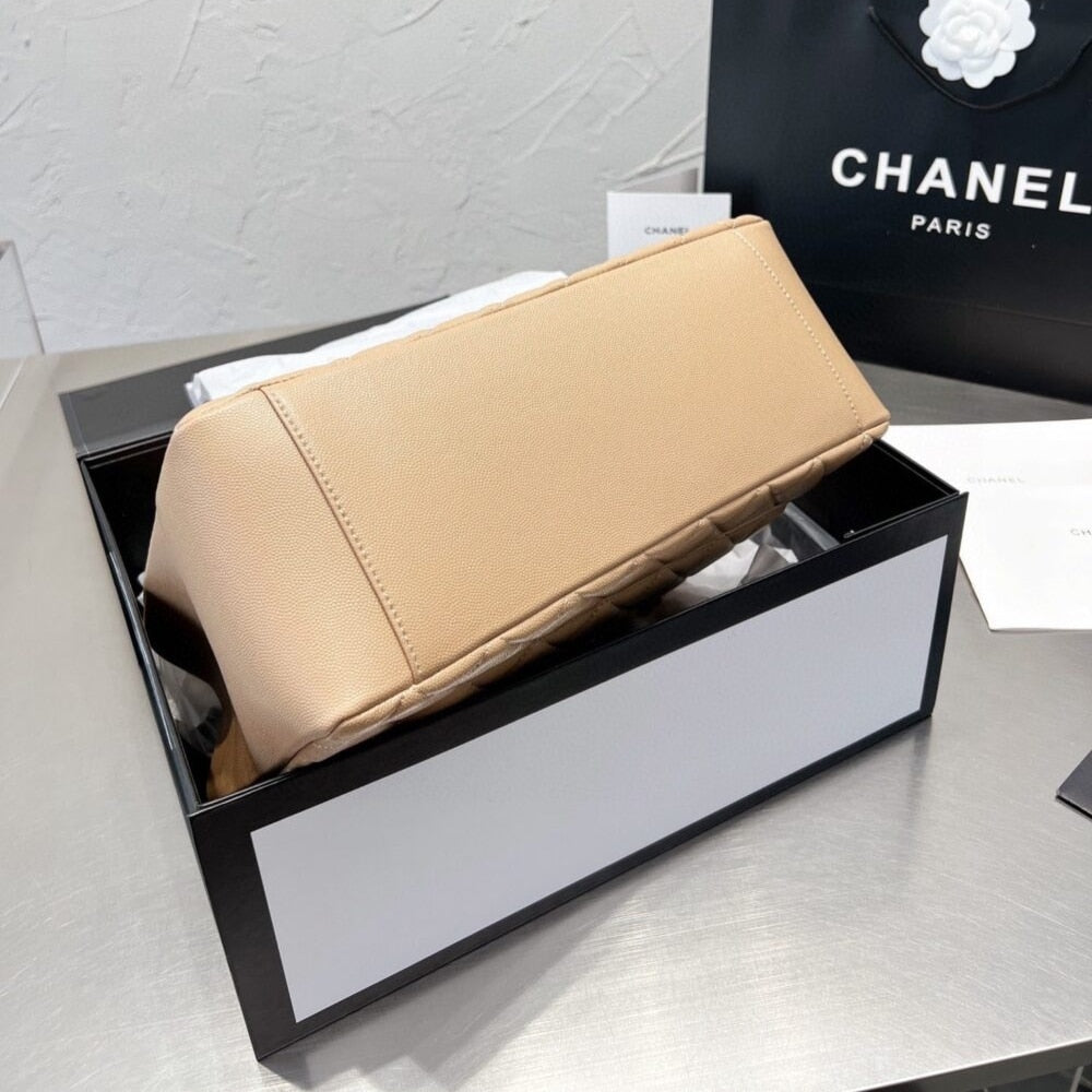 Chanel Grand Shopping Bag Caviar Beige 34Cm