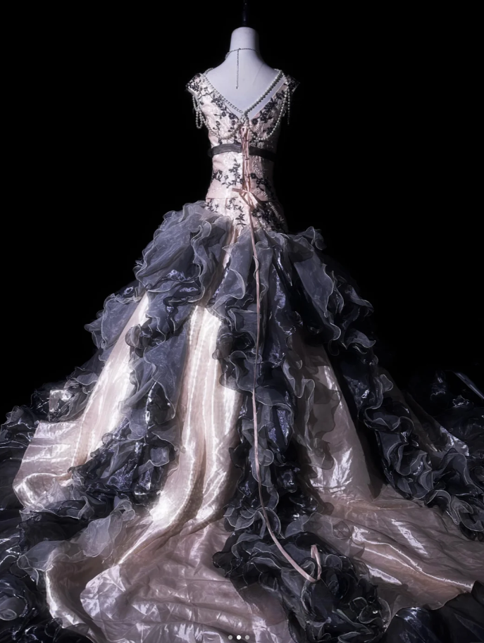Vintage Sleeveless Tulle Satin Ruffles Mermaid Evening Dress Long Prom Gown With Bow