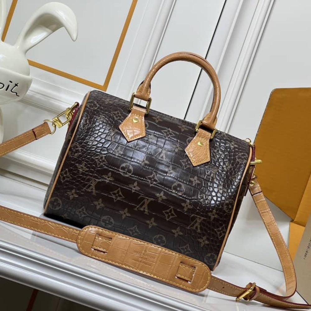 Louis Vuitton Speedy Satchel Bag Monogram Brown 25Cm