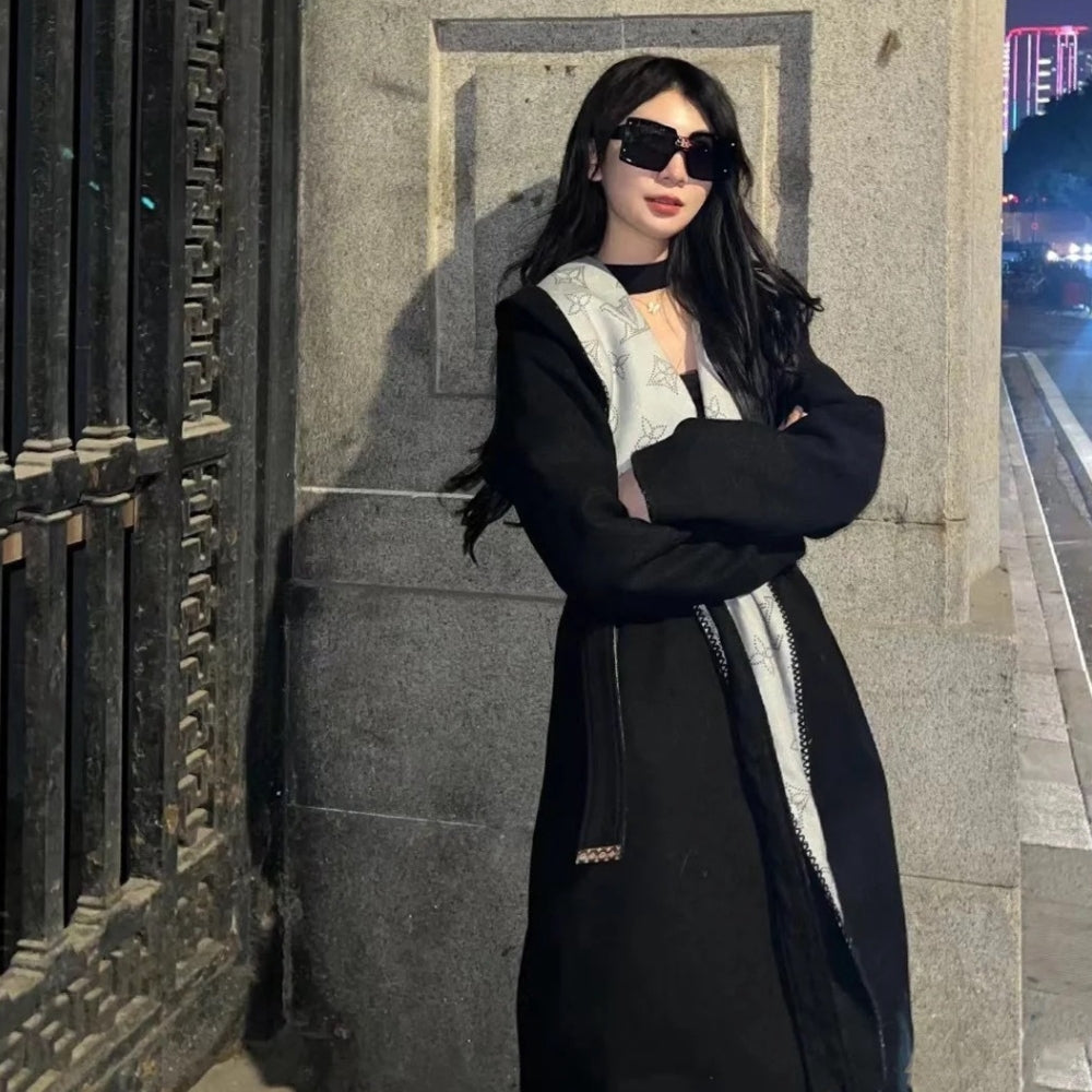 Louis Vuitton Reversible Mahina Monogram Wrap Coat Black