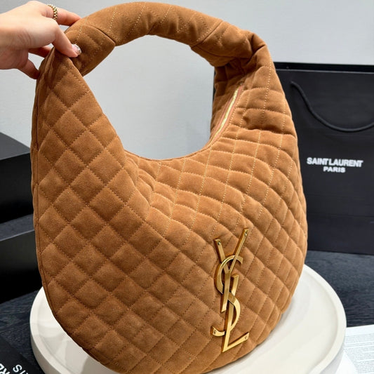 Saint Laurent Icare Hobo In Quilted Caramel Cognac 42Cm
