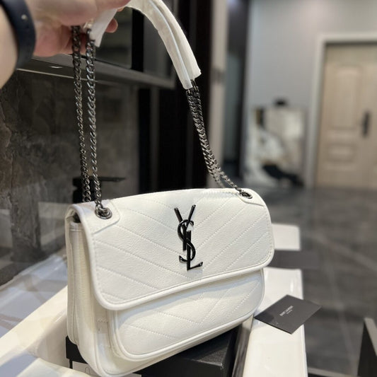 Saint Laurent Niki Baby Chain Bag In White 28Cm 6331601El079207