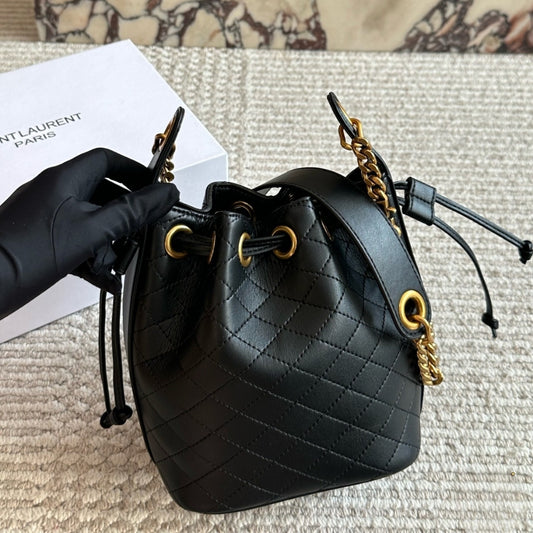 Saint Laurent Small Cassandre Bucket Bag Black 18Cm