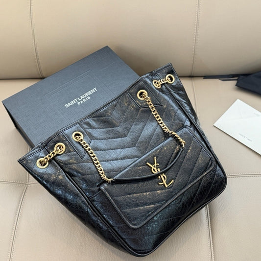 Saint Laurent Niki Small Shopping In Vintage Black 30Cm