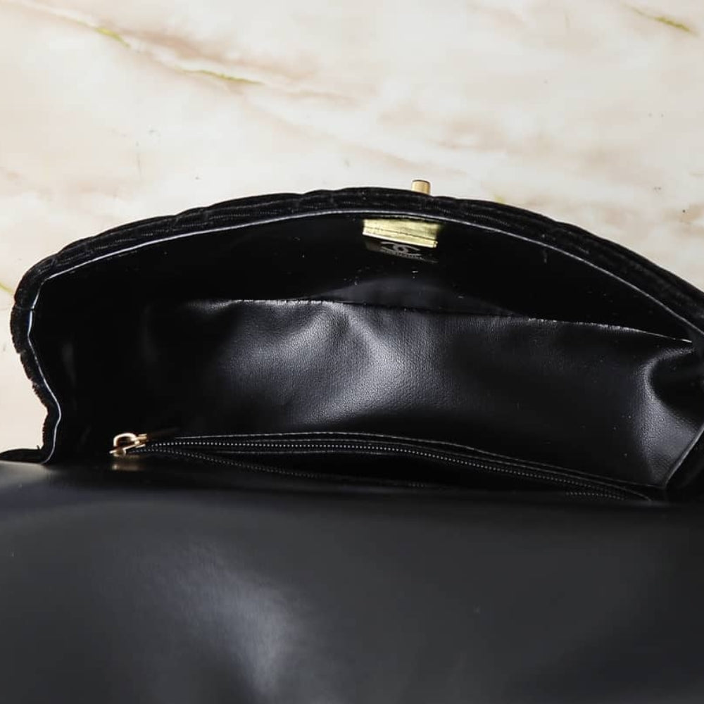 Chanel Mini Flap Bag With Top Handle Velvet Silk And Gold Tone Metal Black 20Cm As5875 B22481 94305