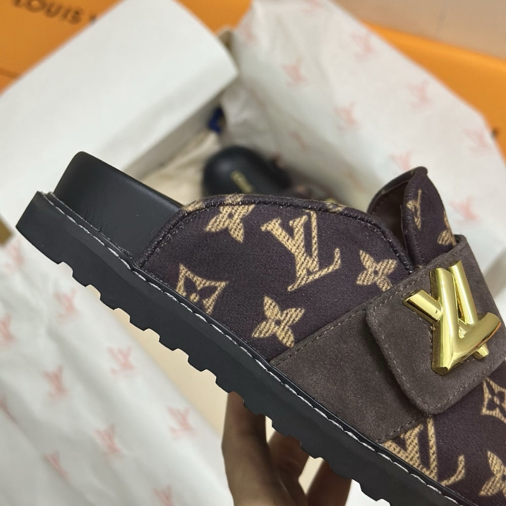 Louis Vuitton Lv Cosy Flat Comfort Clog Brown