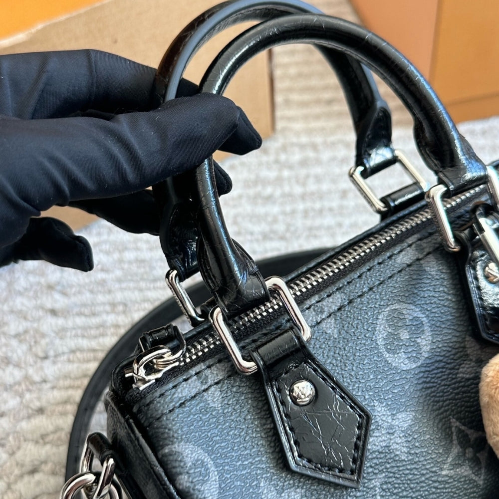 Louis Vuitton Nano Speedy Monogram Eclipse 16Cm M26573