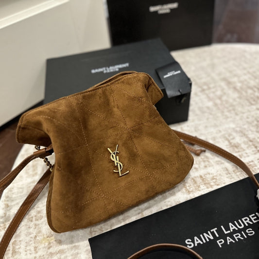 Saint Laurent Jamie Shoulder Pouch In Caramel Cognac 26Cm