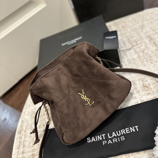 Saint Laurent Jamie Shoulder Pouch In Dark Brown 26Cm