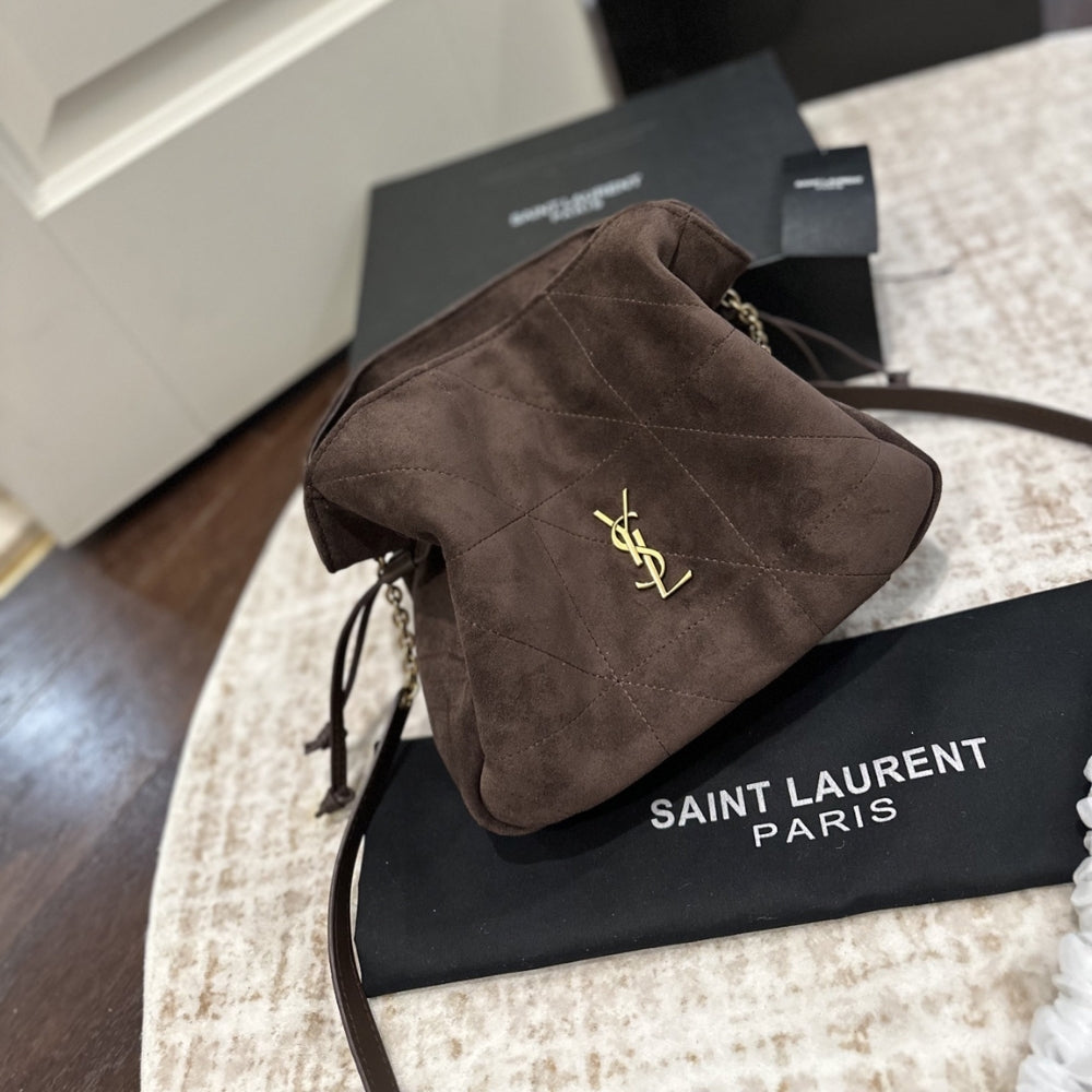 Saint Laurent Jamie Shoulder Pouch In Dark Brown 26Cm