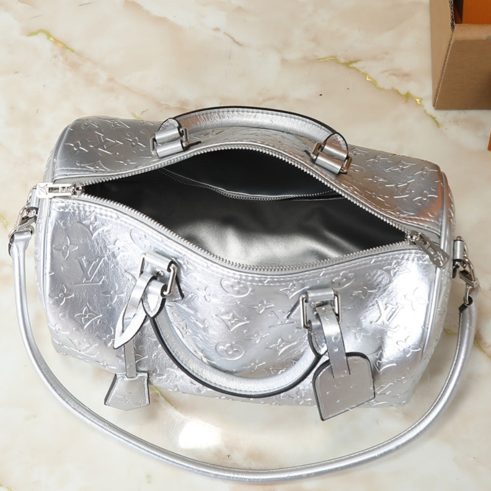 Louis Vuitton Speedy Soft Bandoulière 30 Monogram Silver 30Cm N89437