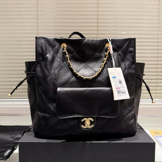 Chanel 25C Shopping Bag Black 33Cm