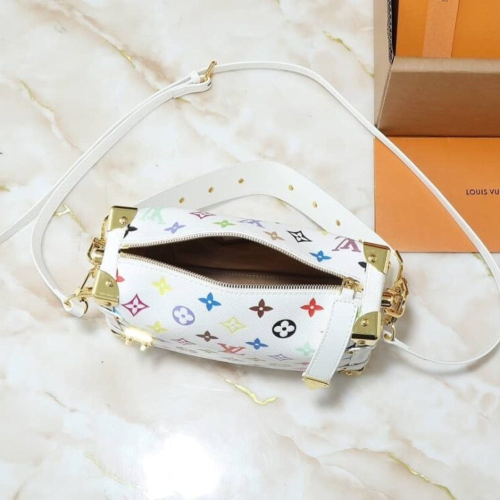Louis Vuitton X Takashi Murakami Side Trunk MM Multicolore Blanc 23Cm M14046