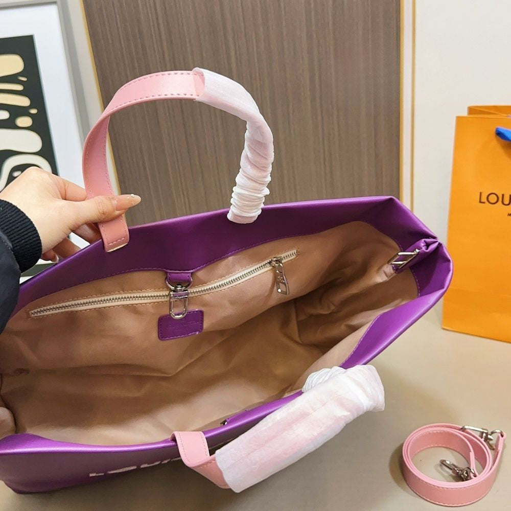 Louis Vuitton MM Shopper Tote Bag Violet 41Cm