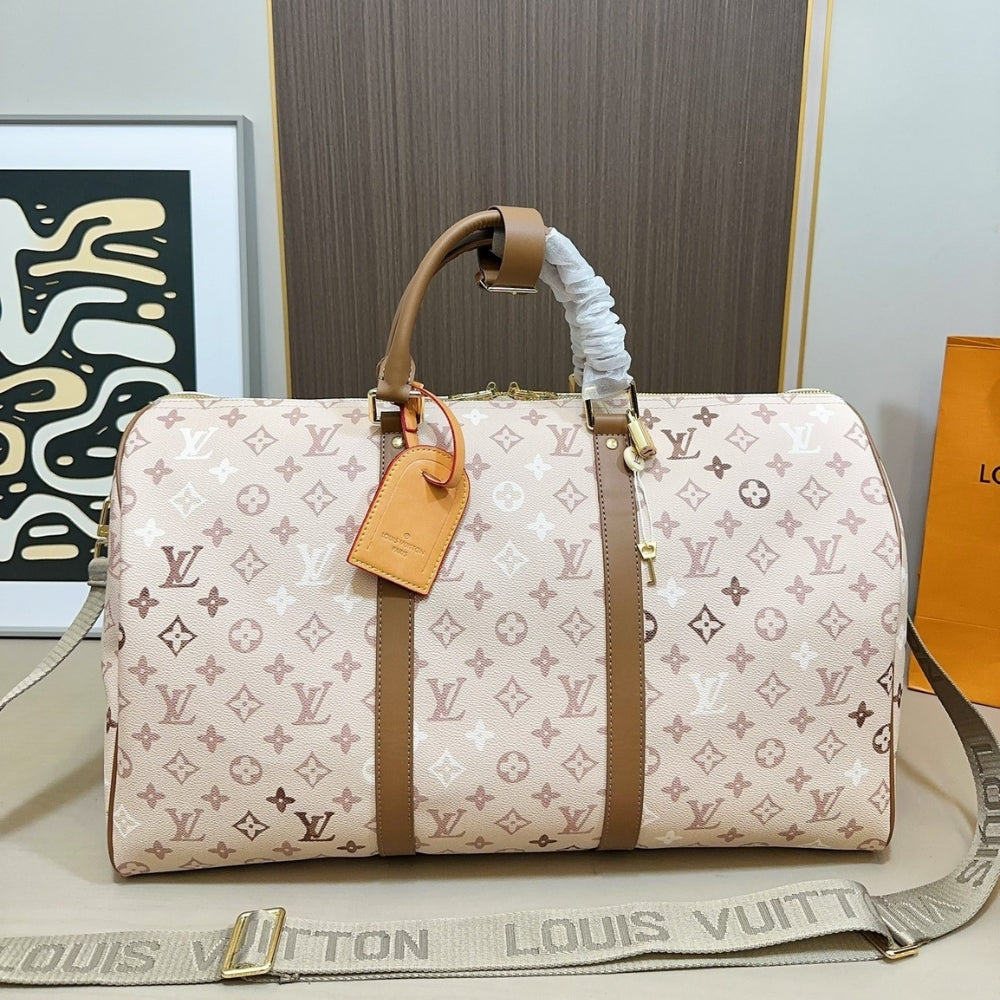 Louis Vuitton Keepall Bandoulière 50 Monogram Beige 50Cm