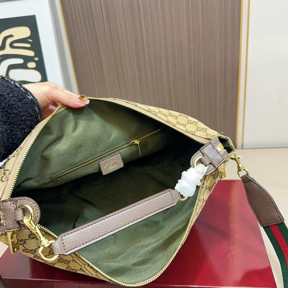 Gucci Brera Medium Crossbody Bag Sand And Dark Brown 33Cm
