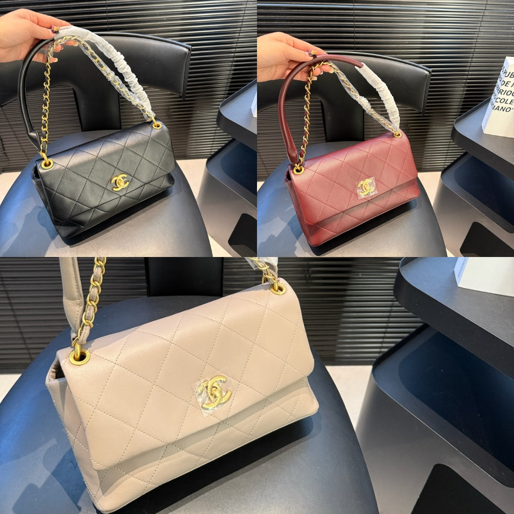 Chanel Large Flap Bag Gold Tone Hardware Black 25Cm