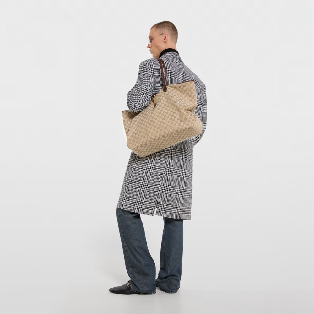 Gucci Jackie Large Tote Bag Sand And Dark Brown 45Cm