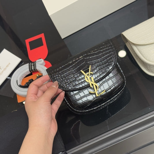Saint Laurent Kaia Small Satchel Shoulder Bag Black 17Cm