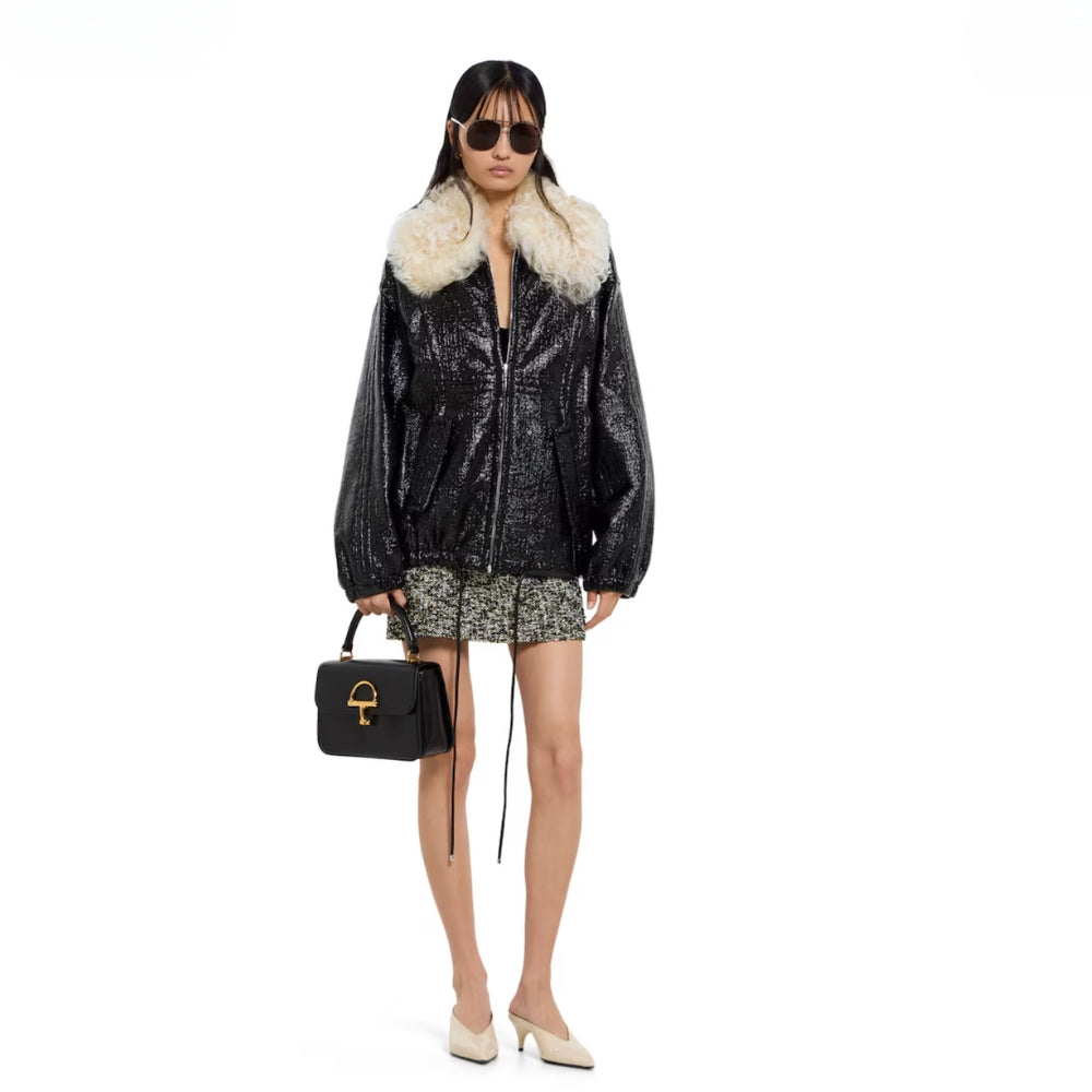 Gucci Siena Medium Top Handle Bag Black Leather 25Cm