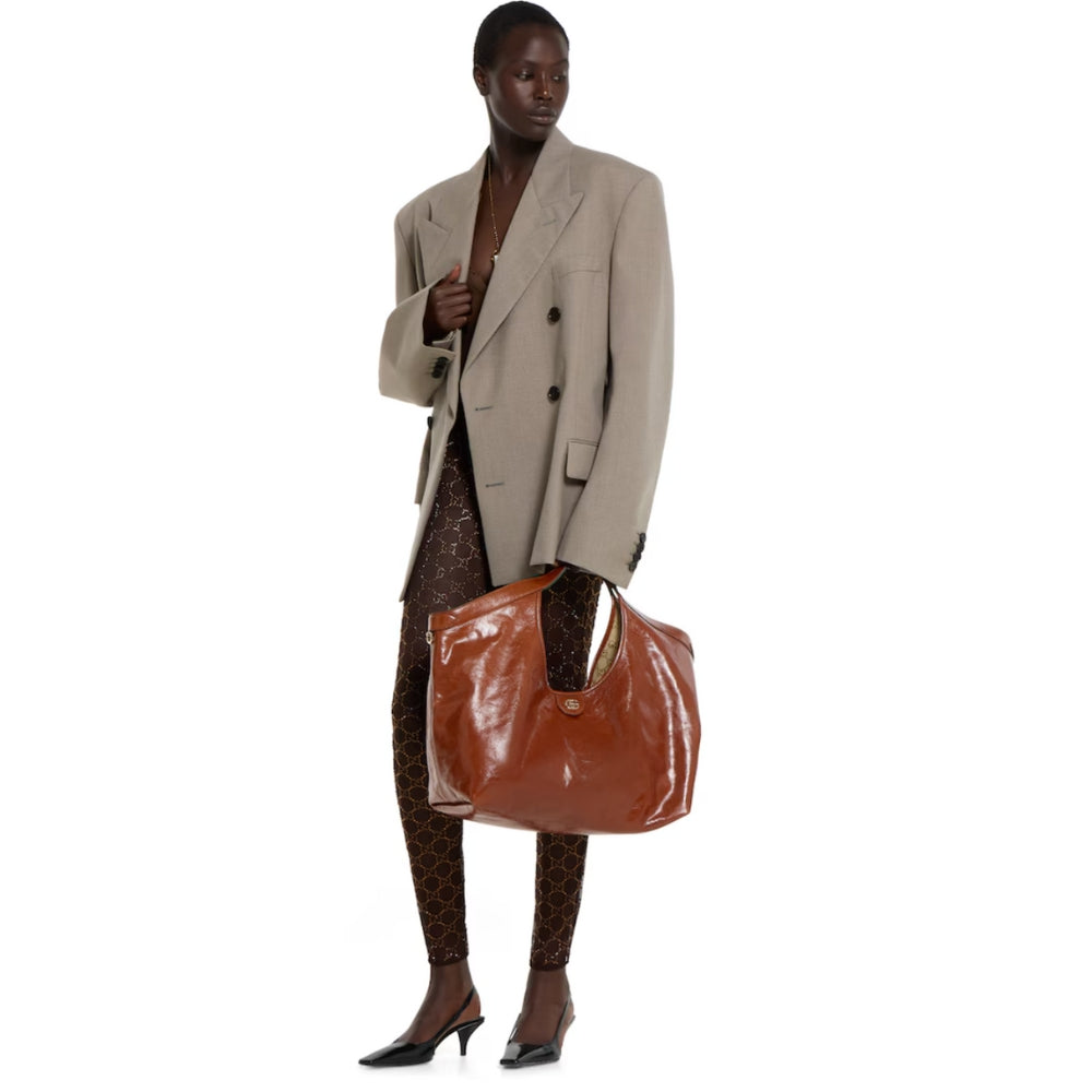 Gucci Giglio Large Tote Bag Dark Brown 60Cm