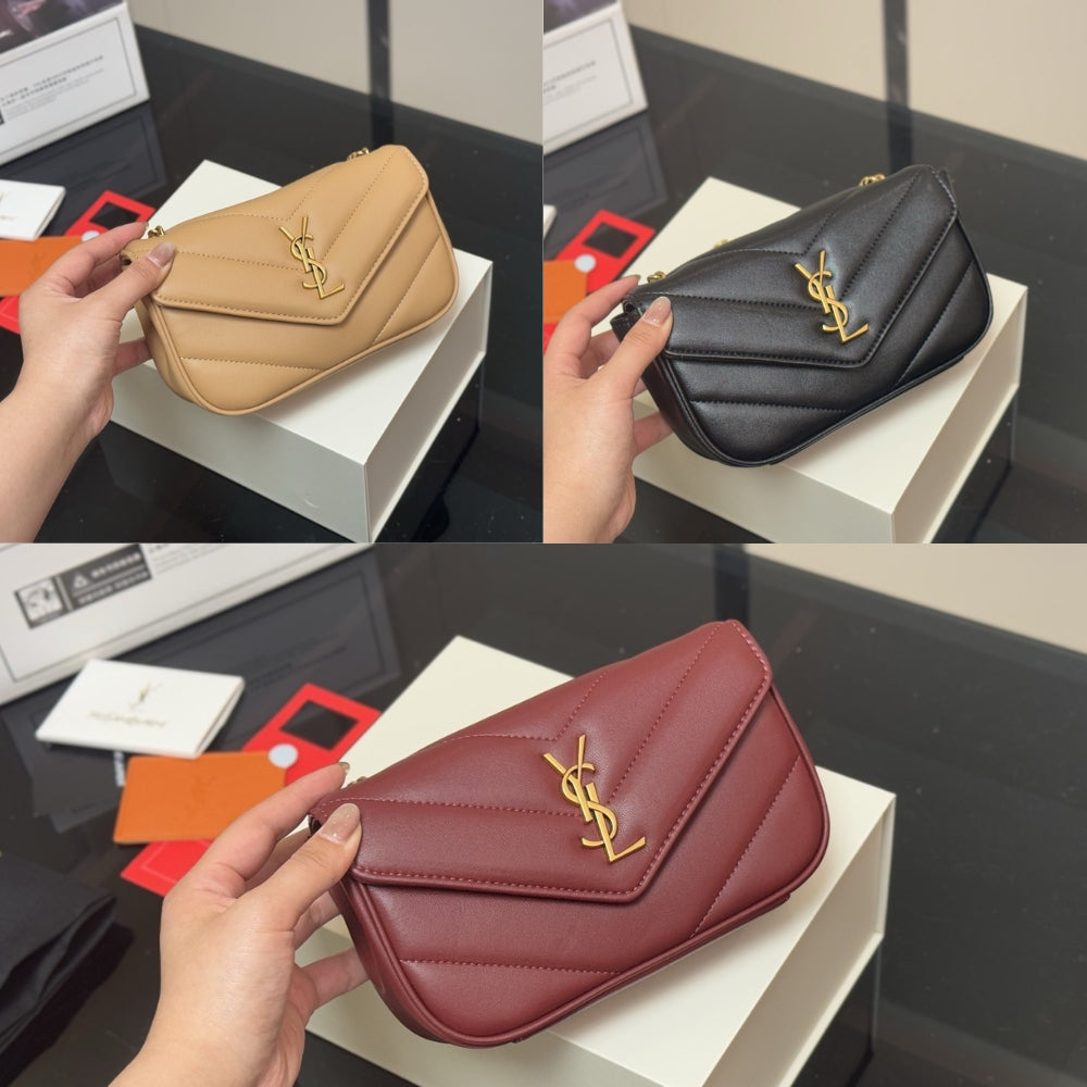 Saint Laurent Loulou Mini In Matelassé Black 20Cm