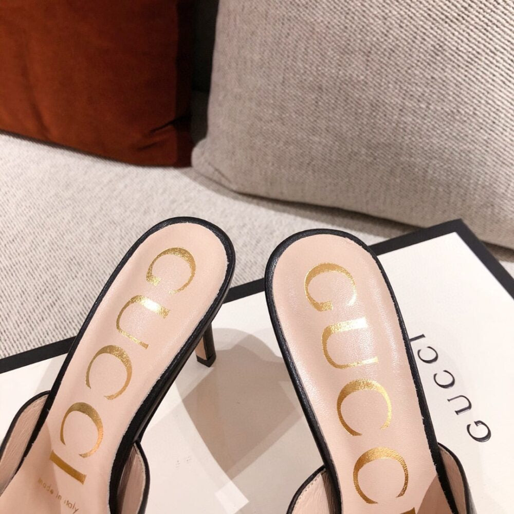 Gucci Sylvie Chain Mule Sandals Black