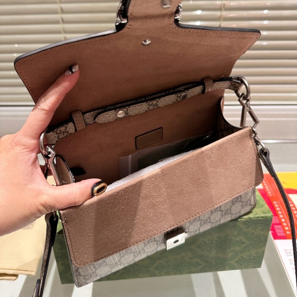 Gucci Damen Dionysus GG Canvas Top Handle Bag Brown 24Cm