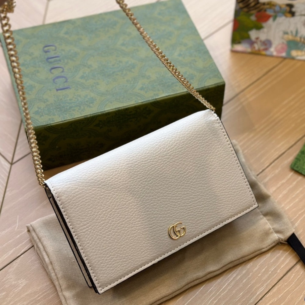 Gucci GG Marmont Wallet On Chain White 20Cm