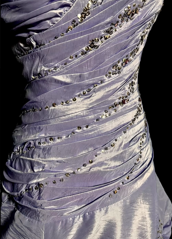 Obsessed A Line One Shoulder Lilac Satin Long Prom Dress,Wedding Dress,Evening Dress GG1171