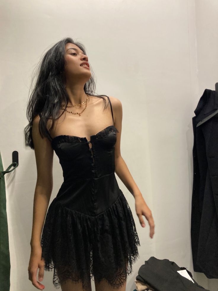Sexy A Line Spaghetti Straps Black Satin Lace Short Prom Dress,Homecoming Dress,Evening Dress GG1816