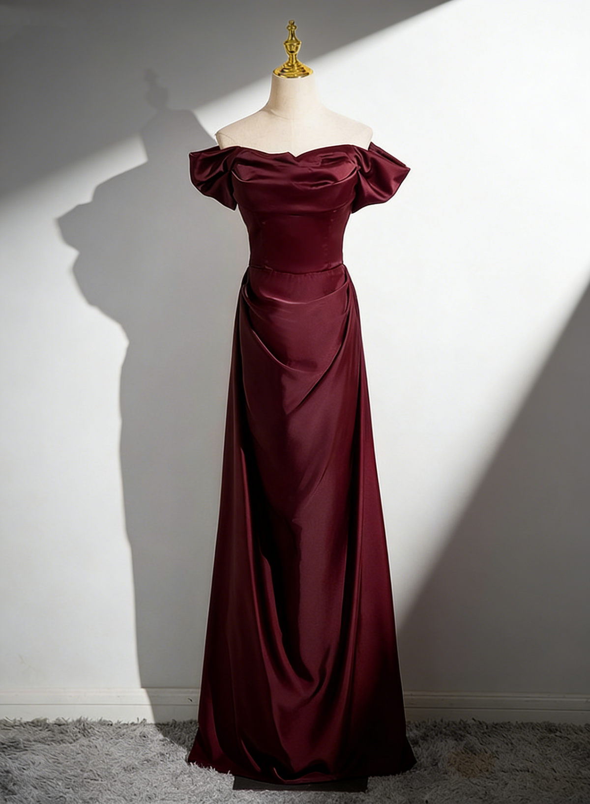 Modest Mermaid Satin Sleeveless Long Prom Dress,Evening Dress GG5368