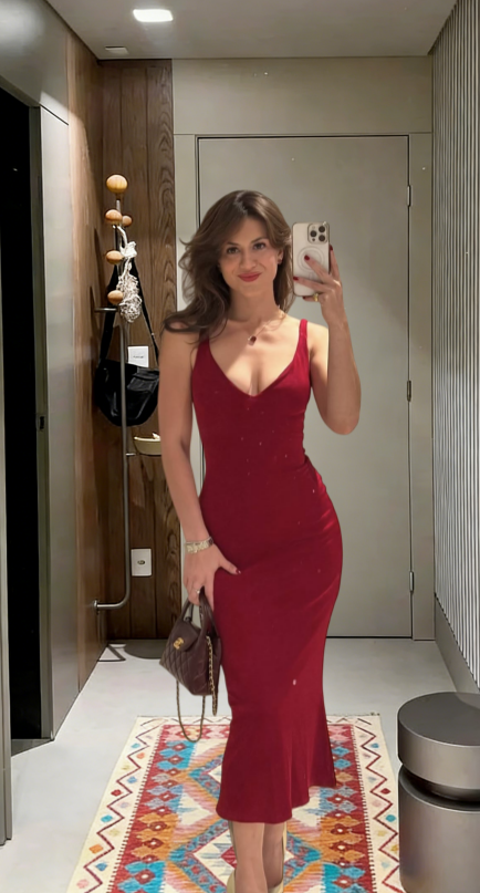 Sexy Mermaid V Neck Burgundy Satin Long Prom Dress,Evening Dress GG5705