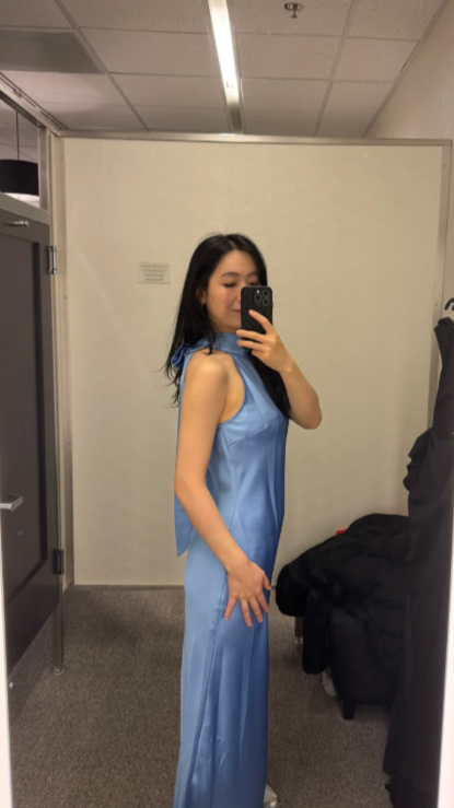 Simple Mermaid Halter Satin Long Prom Dress,Evening Dress GG5824