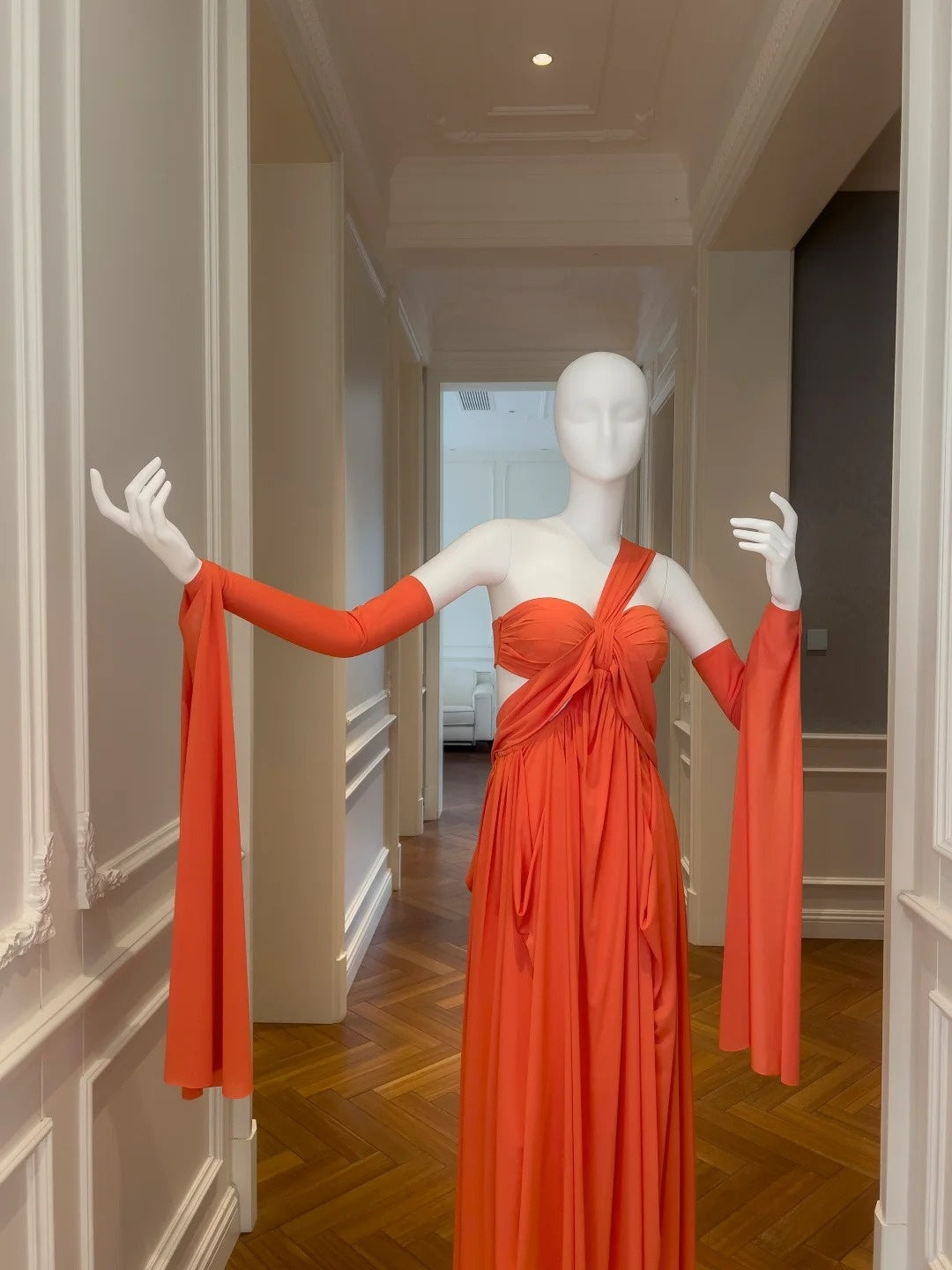 Trendy One Shoulder Prom Dress Orange A-Line Evening Dress GG5848